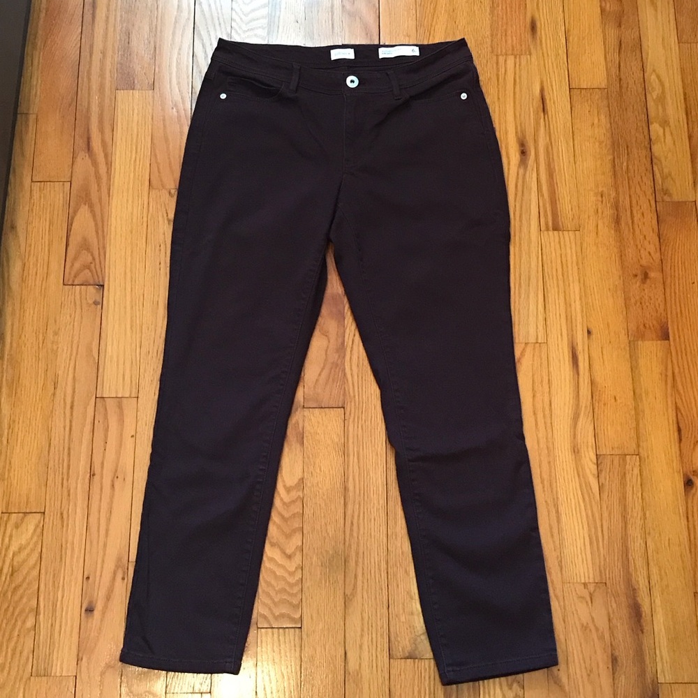 J. Jill Denim Classic 5 Pocket Deep Purple Authentic Fit Slim Ankle Jeans Size 6